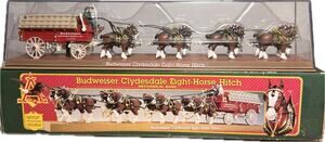 Vintage 1995 Ertl Budweiser Clydesdale Eight-Horse Hitch Mechanical Bank NIB